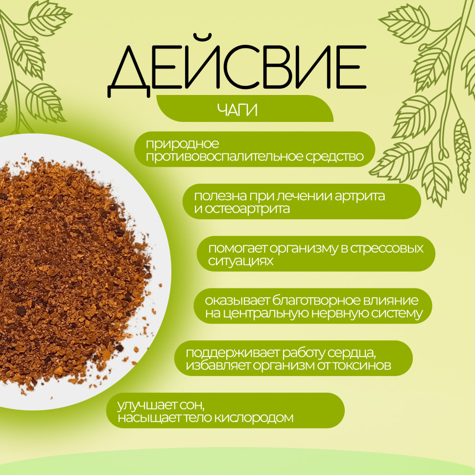  Чага молотая чай березовый классический 150 г. 